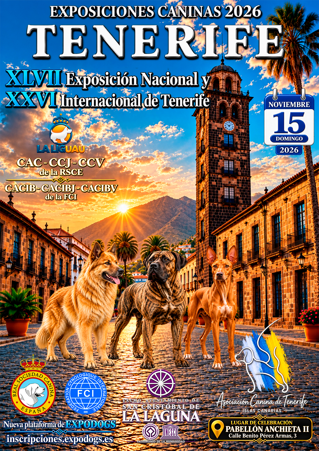 Cartel de XXVI INTERNACIONAL DE TENERIFE Internacional CACIB